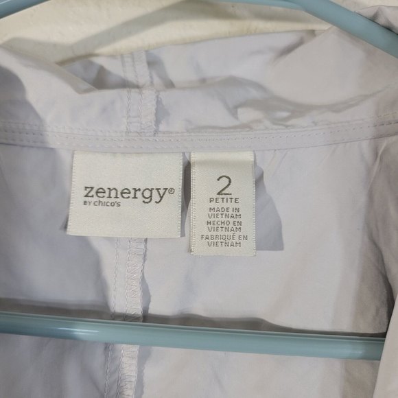 chicos zenergy jacket size 2P light weight light gray pocket hooded zip up - Picture 3 of 9